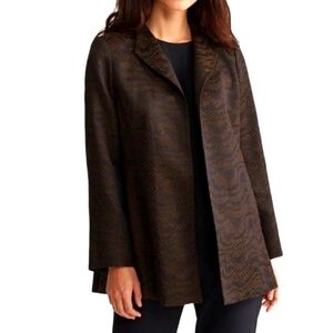 Eileen Fisher Brown Patterned Blazer